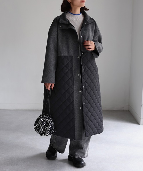 Riberry（リベリー）の「キルティング切替スタンドカラーコート