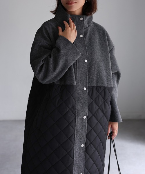 Riberry（リベリー）の「キルティング切替スタンドカラーコート