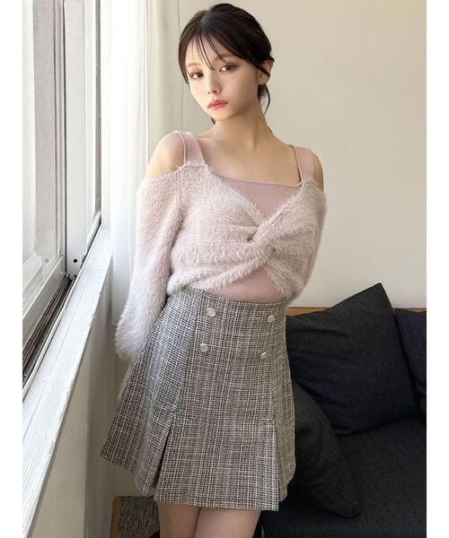 RESEXXY（リゼクシー）の「シャギーレイヤードニットトップス（ニット/セーター・レディース・アイボリー/ブラック/ピンク・FREE）」の10枚目の写真