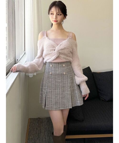 RESEXXY（リゼクシー）の「シャギーレイヤードニットトップス（ニット/セーター・レディース・アイボリー/ブラック/ピンク・FREE）」の11枚目の写真