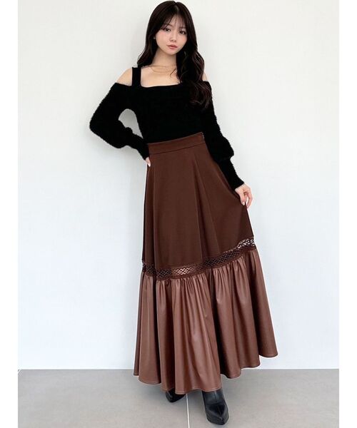 RESEXXY（リゼクシー）の「シャギーレイヤードニットトップス（ニット/セーター・レディース・アイボリー/ブラック/ピンク・FREE）」の18枚目の写真