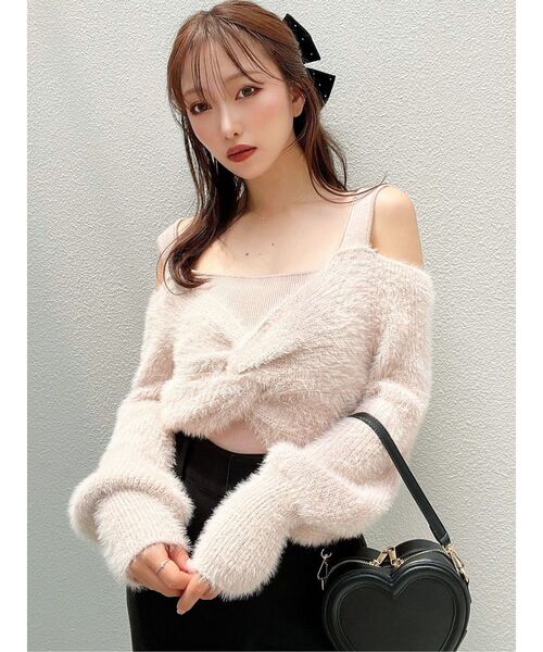 RESEXXY（リゼクシー）の「シャギーレイヤードニットトップス（ニット/セーター・レディース・アイボリー/ブラック/ピンク・FREE）」の20枚目の写真