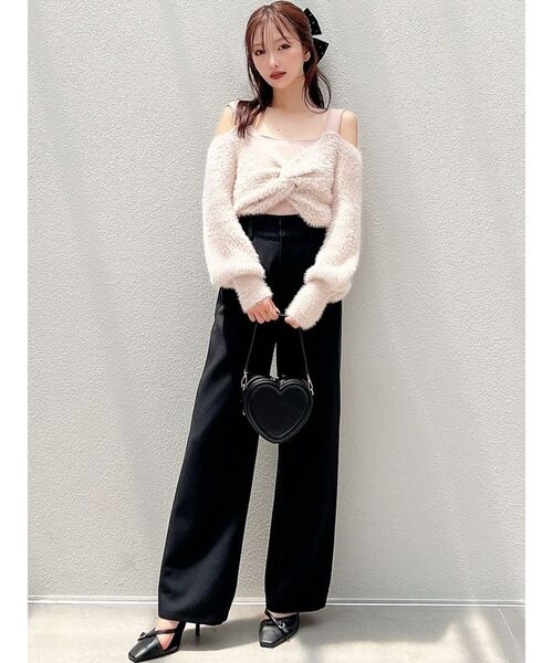 RESEXXY（リゼクシー）の「シャギーレイヤードニットトップス（ニット/セーター・レディース・アイボリー/ブラック/ピンク・FREE）」の22枚目の写真