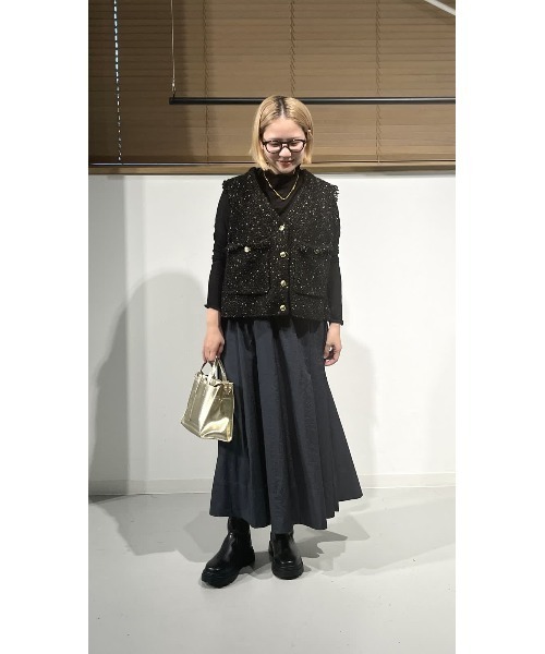 Bou Jeloud（ブージュルード）の「シアーボトルインナー（Tシャツ/カットソー・レディース・ベージュ/キャメル/ピンク/グリーン/ブラック・FREE）」の7枚目の写真