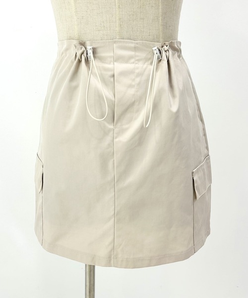Newlyme（ニューリーミー）の「ドロストミニカーゴスカート（スカート・レディース・ベージュ/ブラック/ベビーピンク・X-LARGE/LARGE/SMALL/MEDIUM）」の9枚目の写真