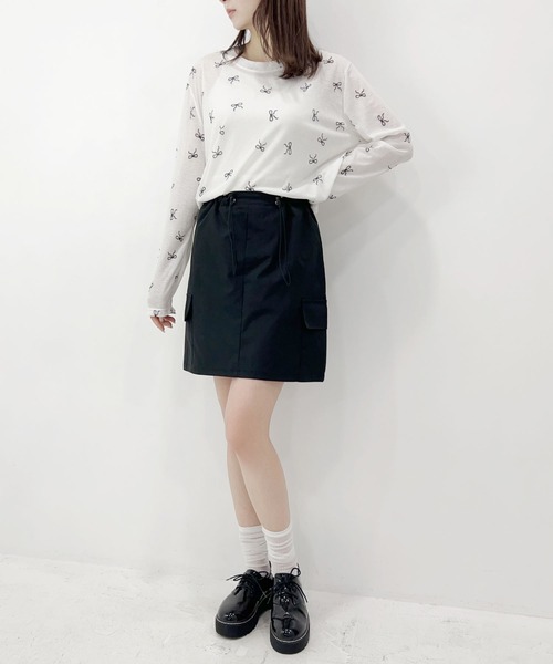 Newlyme（ニューリーミー）の「ドロストミニカーゴスカート（スカート・レディース・ベージュ/ブラック/ベビーピンク・X-LARGE/LARGE/SMALL/MEDIUM）」の16枚目の写真