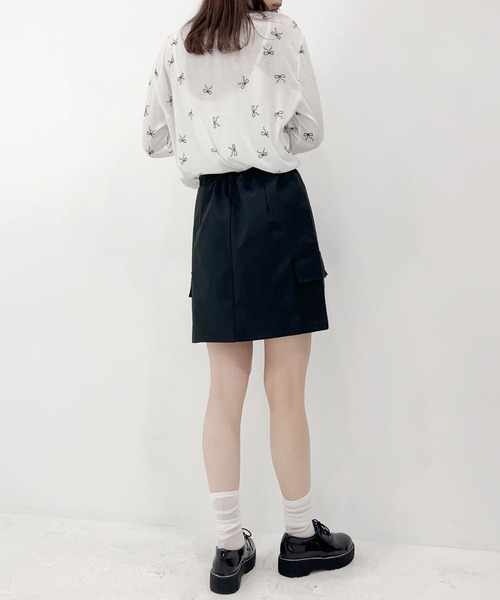 Newlyme（ニューリーミー）の「ドロストミニカーゴスカート（スカート・レディース・ベージュ/ブラック/ベビーピンク・X-LARGE/LARGE/SMALL/MEDIUM）」の6枚目の写真