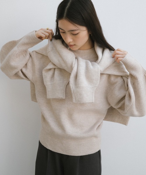 セール】【新色追加】袖ボリューム長袖ニットトップス（ニット