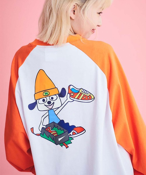 JACKROSE（ジャックローズ）の「パラッパラッパー・スニーカーロゴラグランTEE（Tシャツ/カットソー・メンズ・オレンジ/ネイビー/ブラック・M/L）」の3枚目の写真