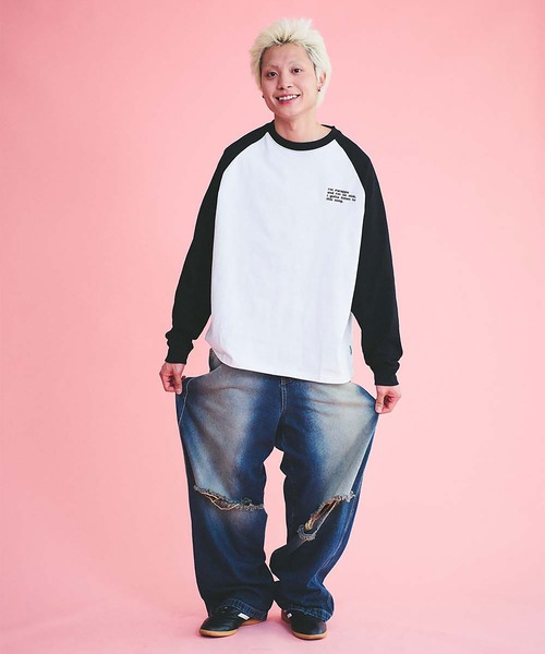 JACKROSE（ジャックローズ）の「パラッパラッパー・スニーカーロゴラグランTEE（Tシャツ/カットソー・メンズ・オレンジ/ネイビー/ブラック・M/L）」の4枚目の写真