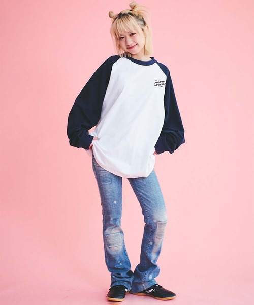 JACKROSE（ジャックローズ）の「パラッパラッパー・スニーカーロゴラグランTEE（Tシャツ/カットソー・メンズ・オレンジ/ネイビー/ブラック・M/L）」の7枚目の写真