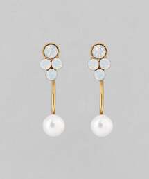 ビジュー×パールバックキャッチピアス