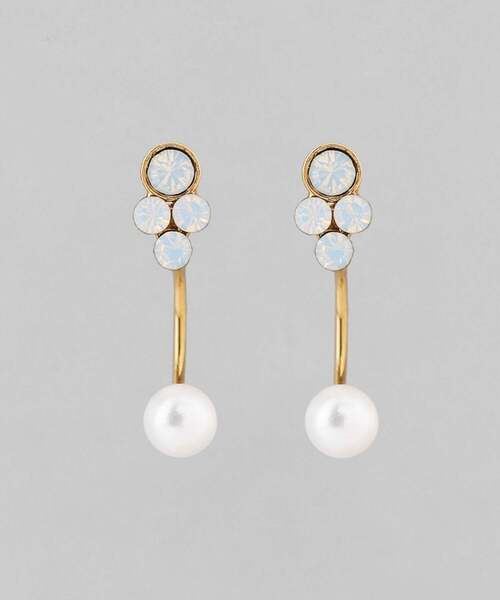 ANEMONE（アネモネ）の「ビジュー×パールバックキャッチピアス（ピアス（両耳用）・レディース・ピンク/シルバー/ゴールド・FREE）」の3枚目の写真