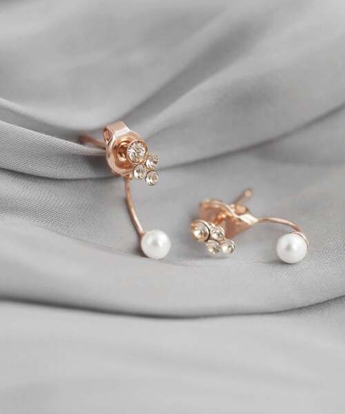 ANEMONE（アネモネ）の「ビジュー×パールバックキャッチピアス（ピアス（両耳用）・レディース・ピンク/シルバー/ゴールド・FREE）」の9枚目の写真