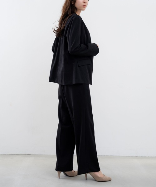 ANNA LUNA(アンナルナ)の「【ANNA LUNA】オケージョンにも◎サラっと軽い着心地のシンプルジャケット(ノーカラージャケット・レディース・ブラック/グレー・LARGE/MEDIUM)」の16枚目の写真
