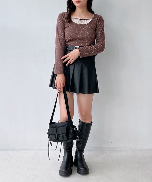 AS KNOW AS plus(アズノゥアズプラス)の「◇チュールドッキングリブメロウプルオーバー(Tシャツ/カットソー・レディース・アイボリー系/ブラウン系/ブラック・FREE)」の16枚目の写真