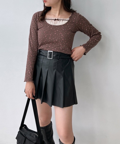 AS KNOW AS plus(アズノゥアズプラス)の「◇チュールドッキングリブメロウプルオーバー(Tシャツ/カットソー・レディース・アイボリー系/ブラウン系/ブラック・FREE)」の11枚目の写真