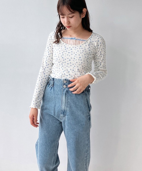 AS KNOW AS plus(アズノゥアズプラス)の「◇チュールドッキングリブメロウプルオーバー(Tシャツ/カットソー・レディース・アイボリー系/ブラウン系/ブラック・FREE)」の20枚目の写真