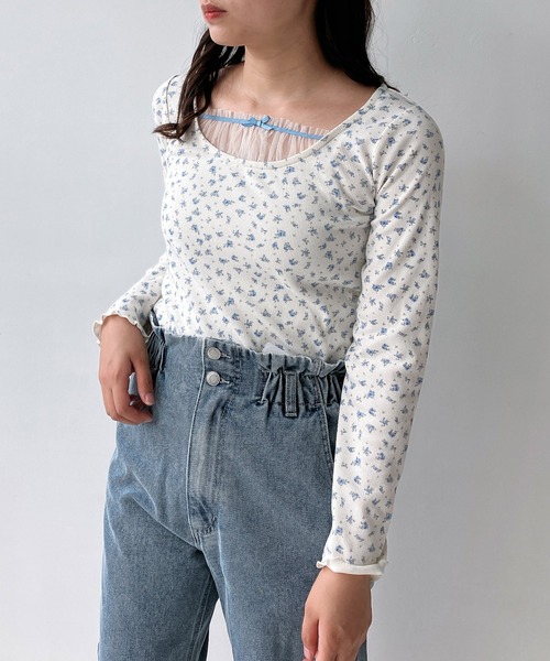AS KNOW AS plus(アズノゥアズプラス)の「◇チュールドッキングリブメロウプルオーバー(Tシャツ/カットソー・レディース・アイボリー系/ブラウン系/ブラック・FREE)」の19枚目の写真