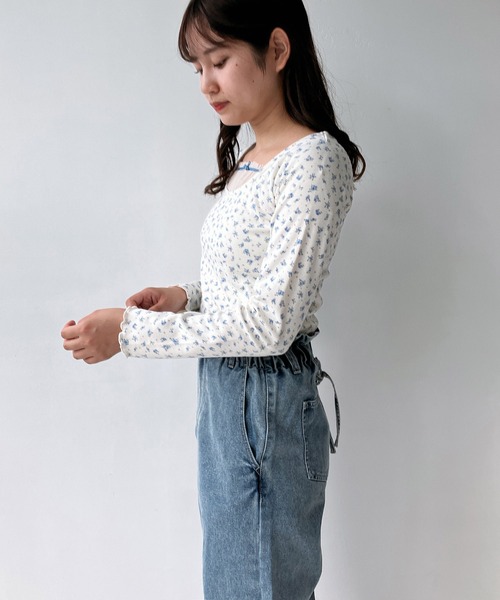 AS KNOW AS plus(アズノゥアズプラス)の「◇チュールドッキングリブメロウプルオーバー(Tシャツ/カットソー・レディース・アイボリー系/ブラウン系/ブラック・FREE)」の21枚目の写真