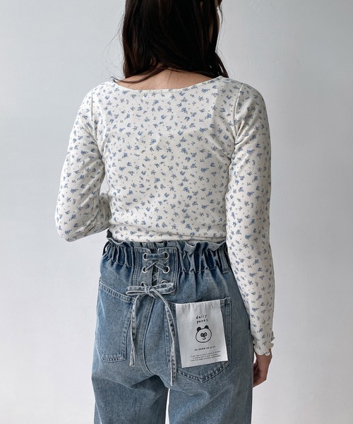 AS KNOW AS plus(アズノゥアズプラス)の「◇チュールドッキングリブメロウプルオーバー(Tシャツ/カットソー・レディース・アイボリー系/ブラウン系/ブラック・FREE)」の22枚目の写真