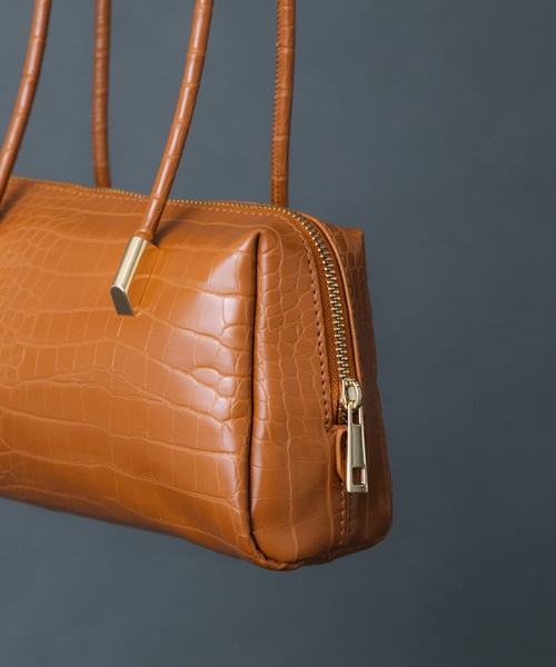 SENSE OF PLACE by URBAN RESEARCH（センスオブプレイスバイアーバンリサーチ）の「クロコライクスクエアバッグ（ハンドバッグ・レディース・ブラック/ブラウン/オレンジ・ONE）」の9枚目の写真