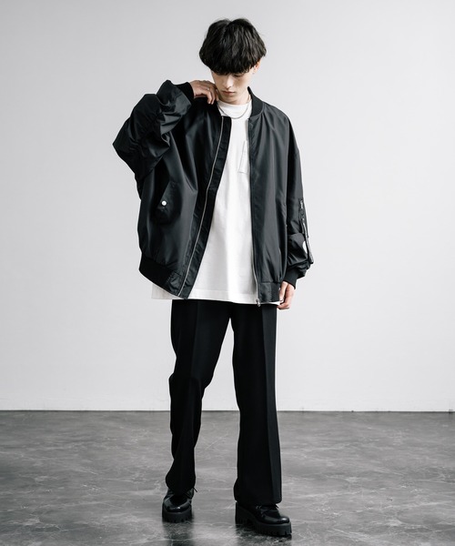 ポリDEWSPO オーバーサイズMA-1フライトジャケット/ミリタリーブルゾン