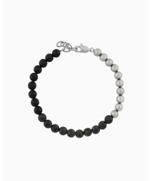 ARMANI EXCHANGE | 【A|X アルマーニ エクスチェンジ】グリーンサーペンタイン＆ステンレススチール　ビーズブレスレット(Silver)_AXG0141040(ブレスレット)
