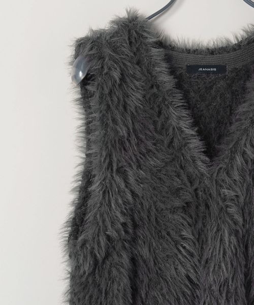 JEANASIS(ジーナシス)の「スラブニットファーベスト/152502(ベスト・レディース・オフホワイト/グレー/ブラック/ブラウン・FREE)」の15枚目の写真