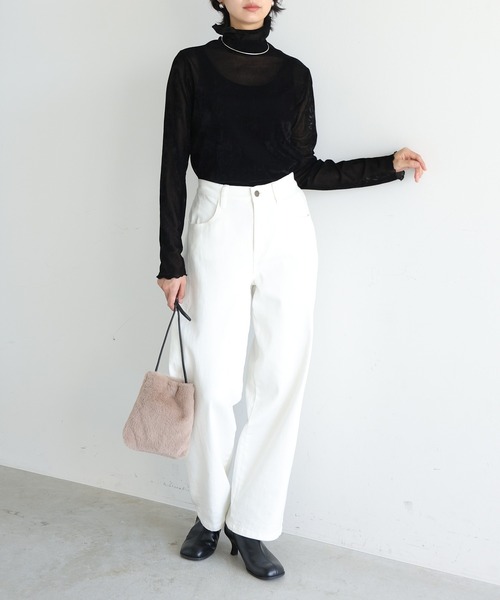 itto...(イット)の「ボトルネックベロアシアートップス(Tシャツ/カットソー・レディース・ブラック/グレー/ブルー・M)」の5枚目の写真