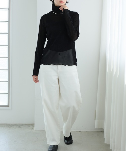 itto...(イット)の「ボトルネックベロアシアートップス(Tシャツ/カットソー・レディース・ブラック/グレー/ブルー・M)」の8枚目の写真