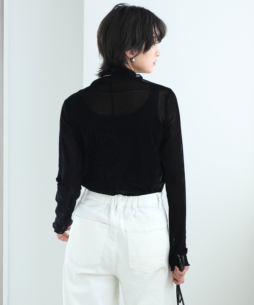 itto...(イット)の「ボトルネックベロアシアートップス(Tシャツ/カットソー・レディース・ブラック/グレー/ブルー・M)」の9枚目の写真