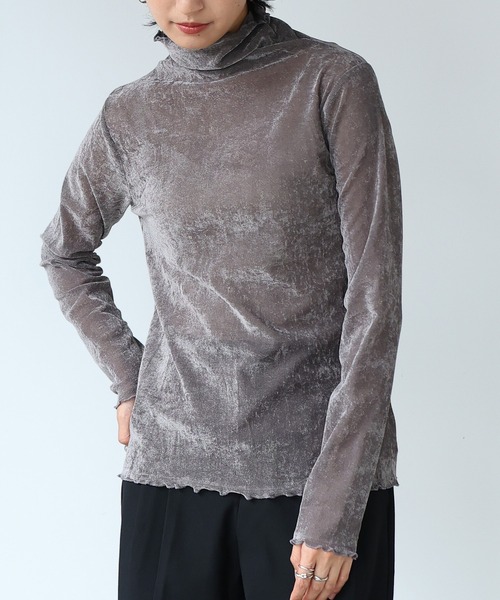itto...(イット)の「ボトルネックベロアシアートップス(Tシャツ/カットソー・レディース・ブラック/グレー/ブルー・M)」の12枚目の写真
