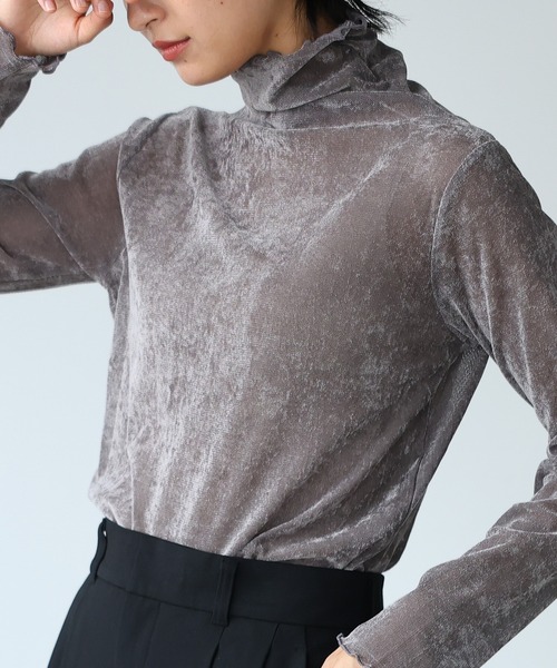 itto...(イット)の「ボトルネックベロアシアートップス(Tシャツ/カットソー・レディース・ブラック/グレー/ブルー・M)」の16枚目の写真