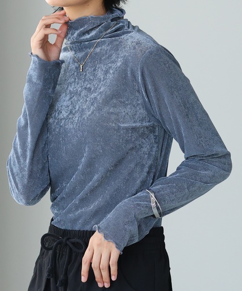 itto...(イット)の「ボトルネックベロアシアートップス(Tシャツ/カットソー・レディース・ブラック/グレー/ブルー・M)」の22枚目の写真