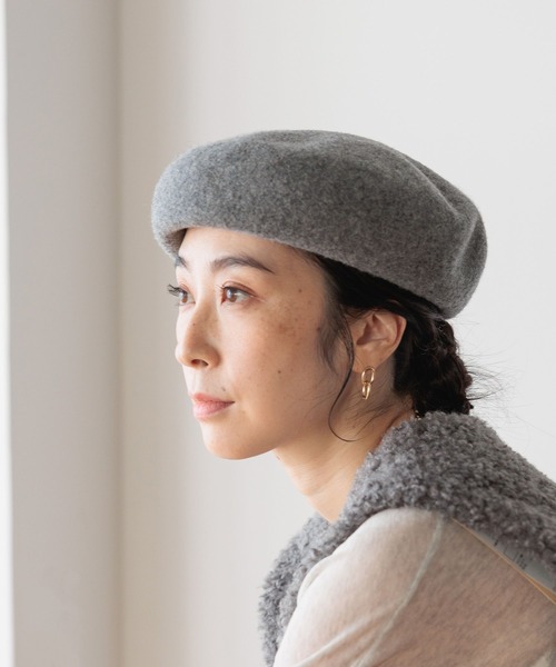 現行極美品　23AW ディオールオム　ベレー帽　オブリーク裏地　チェック　グレー セール】【抗菌防臭】洗えるウールベレー（ハンチング/ベレー帽