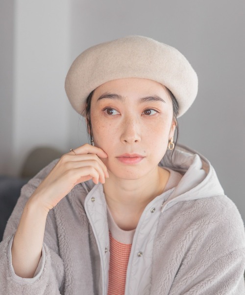 studio CLIP（スタディオクリップ）の「【抗菌防臭】洗えるウールベレー（ハンチング/ベレー帽・レディース・グレー/ナチュラル/ブラック/レッド/イエロー/ブラウン・FREE）」の13枚目の写真