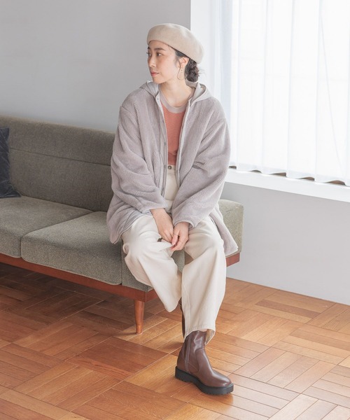 studio CLIP（スタディオクリップ）の「【抗菌防臭】洗えるウールベレー（ハンチング/ベレー帽・レディース・グレー/ナチュラル/ブラック/レッド/イエロー/ブラウン・FREE）」の14枚目の写真