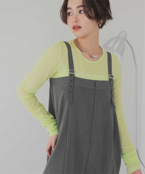titivate(ティティベイト)の「袖シャーリングシアートップス(Tシャツ/カットソー・レディース・レッド/チャコール/オレンジ/アイボリー/ブルー/イエロー系その他/スミクロ/ピンク/ライトブルー/オフホワイト・M)」の8枚目の写真