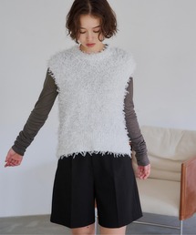 袖シャーリングシアートップス