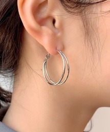 ダブルフープ ピアス (両耳用)
