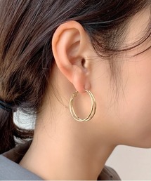 ダブルフープ ピアス  (両耳用)