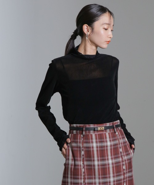 【セール】ベロアチュールタートルプルオーバー（Tシャツ/カットソー）｜nano･universe（ナノユニバース）