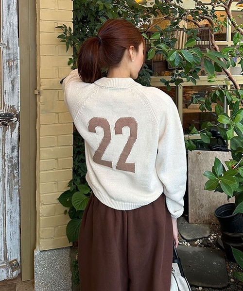 LYEON(リヨン)の「ナンバリングジャガードニットカーディガン(カーディガン/ボレロ・レディース・ベージュ/ブルー/オフホワイト・FREE)」の17枚目の写真