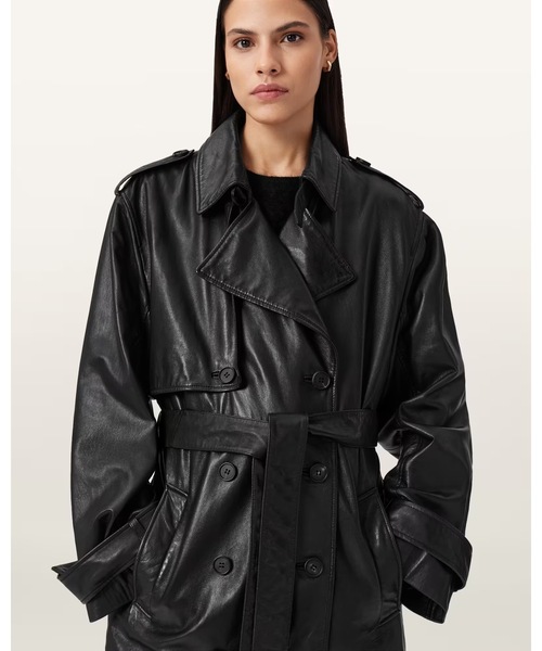 HENDRY RELAXED FIT LEATHER TRENCH COAT | HENDRY リラックス
