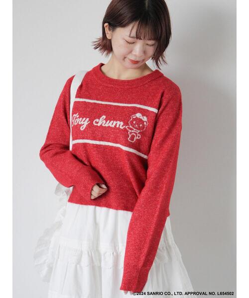 ehka sopo（エヘカソポ）の「【サンリオキャラクターズ】タイニーチャム/ジャカードプルオーバー（ニット/セーター・レディース・チャコールグレー/ベージュ/レッド/サックスブルー・F）」の4枚目の写真