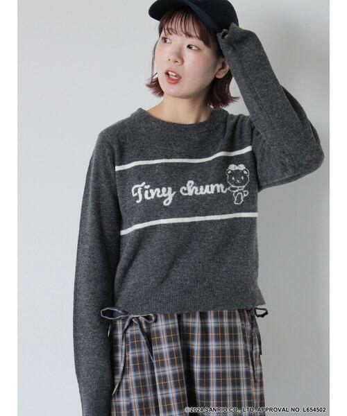 ehka sopo（エヘカソポ）の「【サンリオキャラクターズ】タイニーチャム/ジャカードプルオーバー（ニット/セーター・レディース・チャコールグレー/ベージュ/レッド/サックスブルー・F）」の2枚目の写真