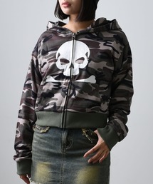 aeae ジップパーカー 迷彩 STRIPE SMALL LETTER HOOD ZIP UP（パーカー）｜aeae