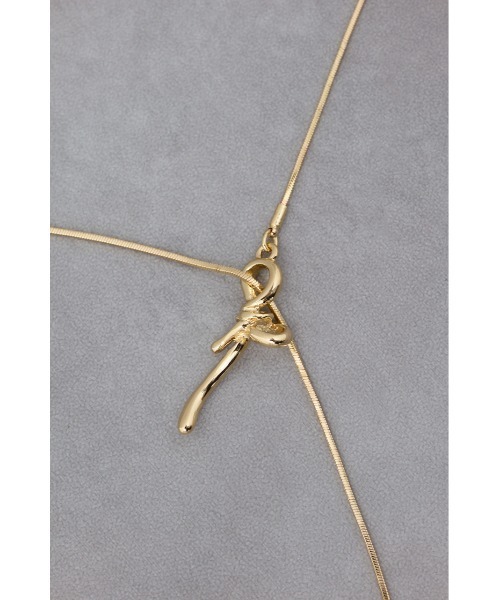 AZUL by moussy（アズールバイマウジー）の「ノットパーツアジャスタブルネックレス（ネックレス・レディース・ゴールド系その他/シルバー・FREE）」の10枚目の写真