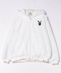 SEQUENZ（シークエンズ）の「【SEQUENZ×PLAYBOY】ラビットヘッド フェイクファー フルジップ フーデッドジャケット うさ耳パーカー（ブルゾン・メンズ）」